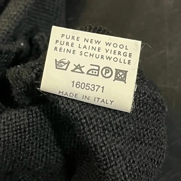 Lenor Romano Italian Wool Fine Knit Basketweave Mens Black Sweater size medium - Picture 6 of 9